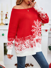 Pull de Noël décontracté à col bateau pour femme
